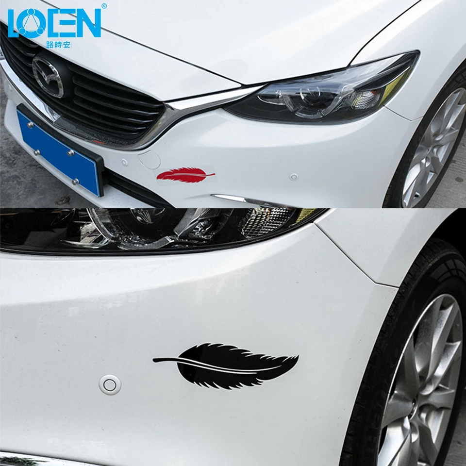 Buy 1PC PVC Car Styling Feather Car Stickers And