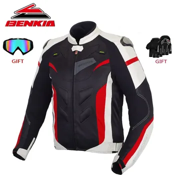 

BENKIA Motorcycle Jacket Men Motocross Racing Jacket Reflective Riding Jacket Spring Summer Detachable Liner Moto Jacket JW22