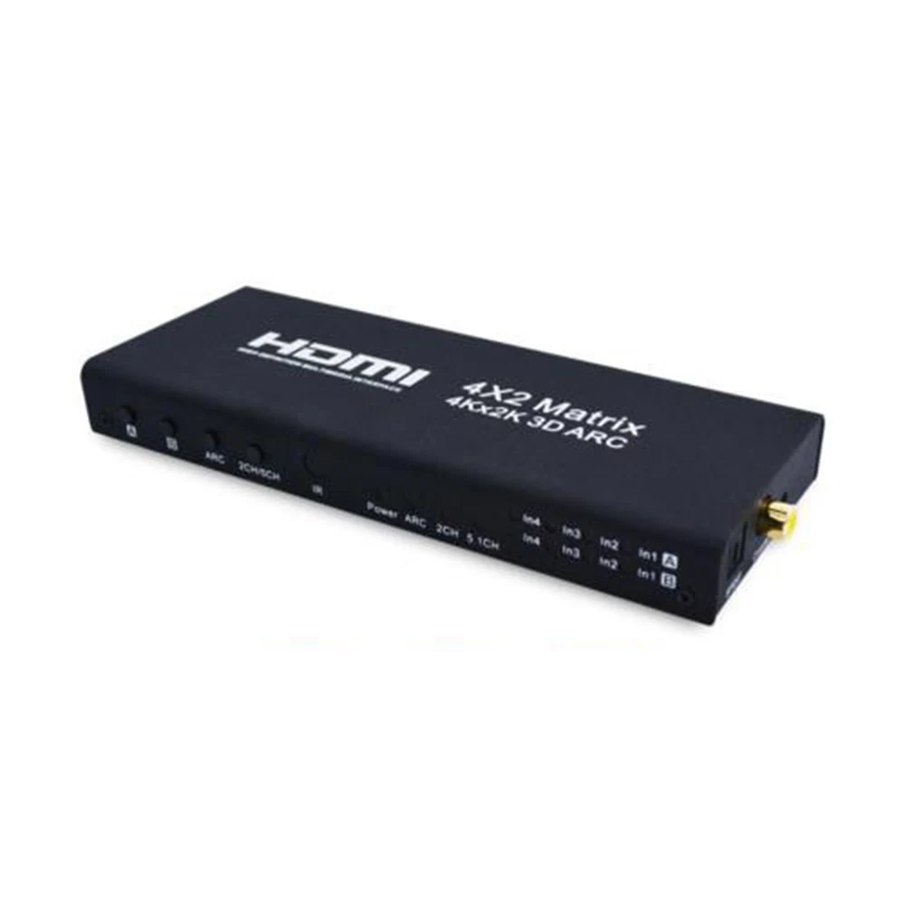 4K x 2K 3D ARC 1080P HDMI матрица 4x2 4 в 2 Выход HDMI переключатель сплиттер адаптер SPDIF коаксиальный R/L выход для компьютера DVD tv