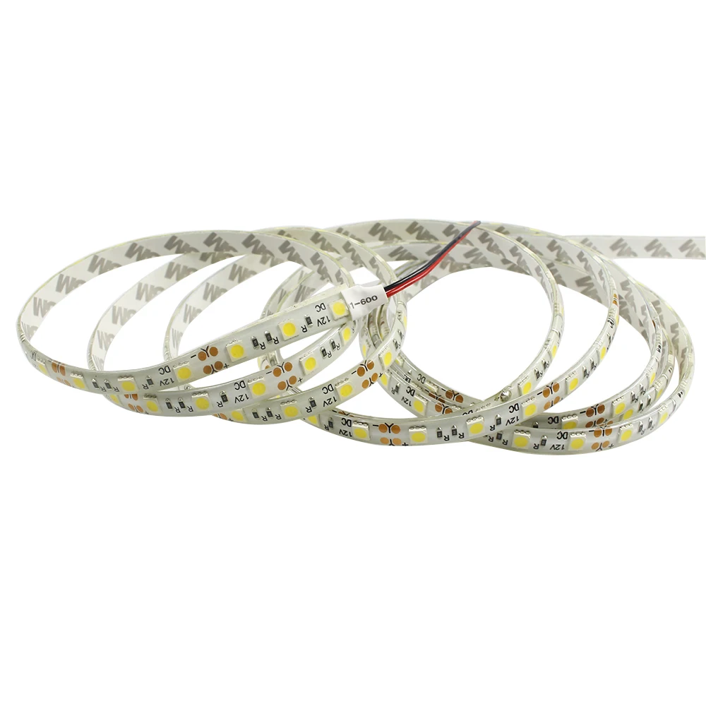 

LED Strip 5050 DC12V 60LEDs/m 5m/lot IP65 Waterproof Flexible LED tape Light Nature white 4000K 5050 LED Strip high brightness