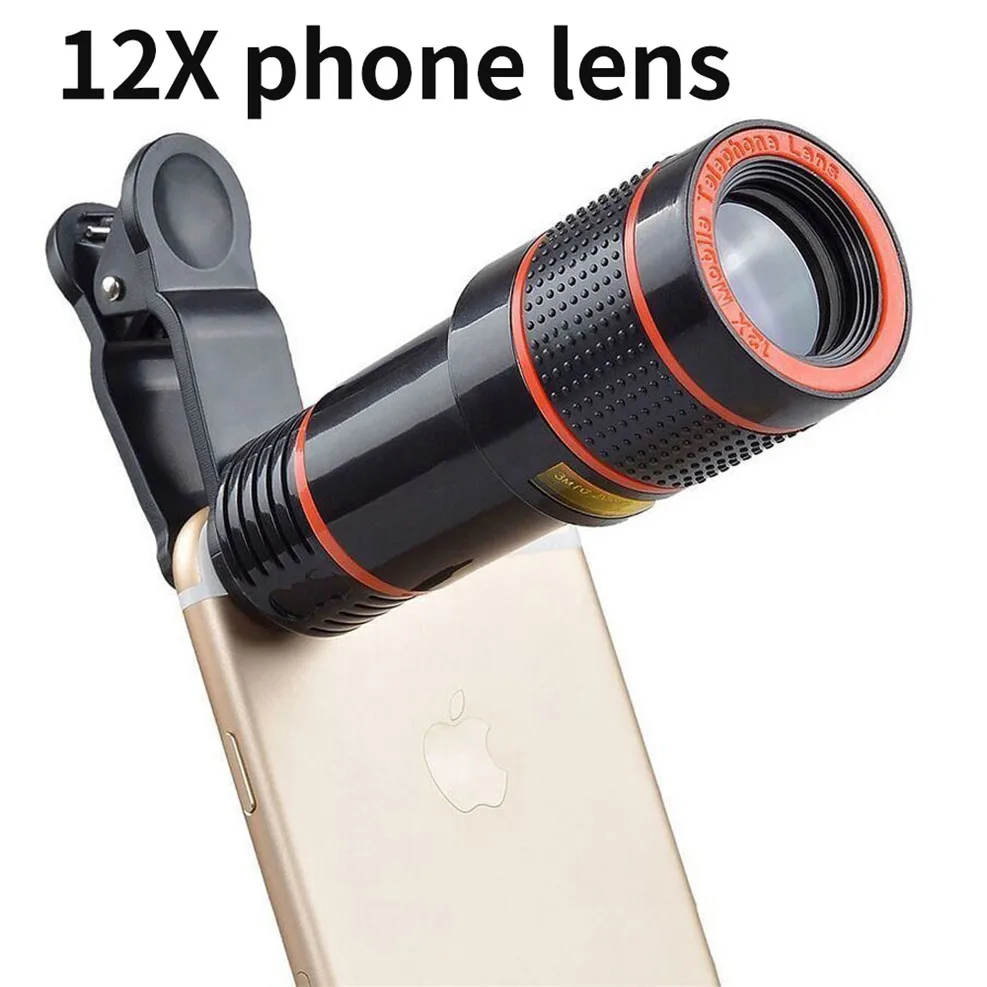 Universal 12x Zoom Optical Phone Telescope Portable Mobile Phone Lens