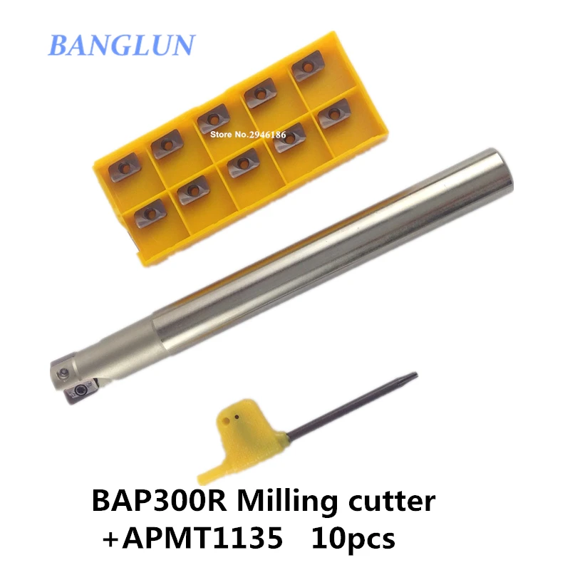 

BAP300R C12-12-120 1 flutes CNC Milling Cutter bar 1pcs + 10pcs APMT1135 H2 VP15TF CNC Carbide insert Free shipping