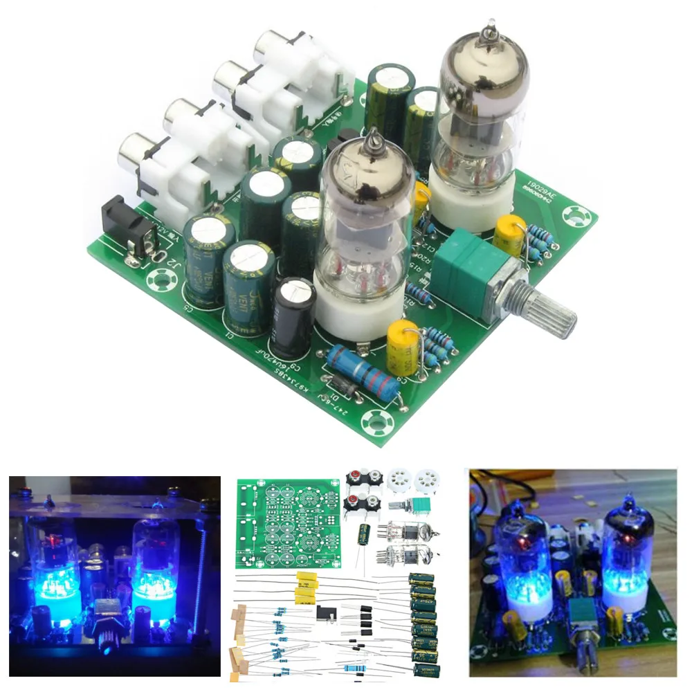 LEORY 6J1 tube HIFI Stereo BassPreamp amplifier board Pre amp Headphone amp DIY kits