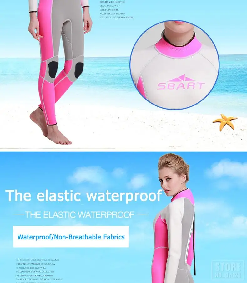 В свободном доступе! SBART 3 мм неопреновый Женский Мужской гидрокостюм для подводного плавания, гидрокостюм для кайтсерфинга, сёрфинга, Сноркелинга, купальный костюм для подводной охоты, комбинезон для всего тела
