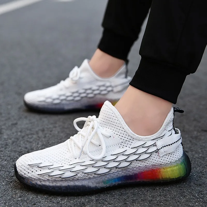 Colour Jelly The Tide Male Shoe 4d Scale Flying Shoe Sneakers Ventilation Male Shoe Casual Platform Shoes Men Zapatos De Hombre