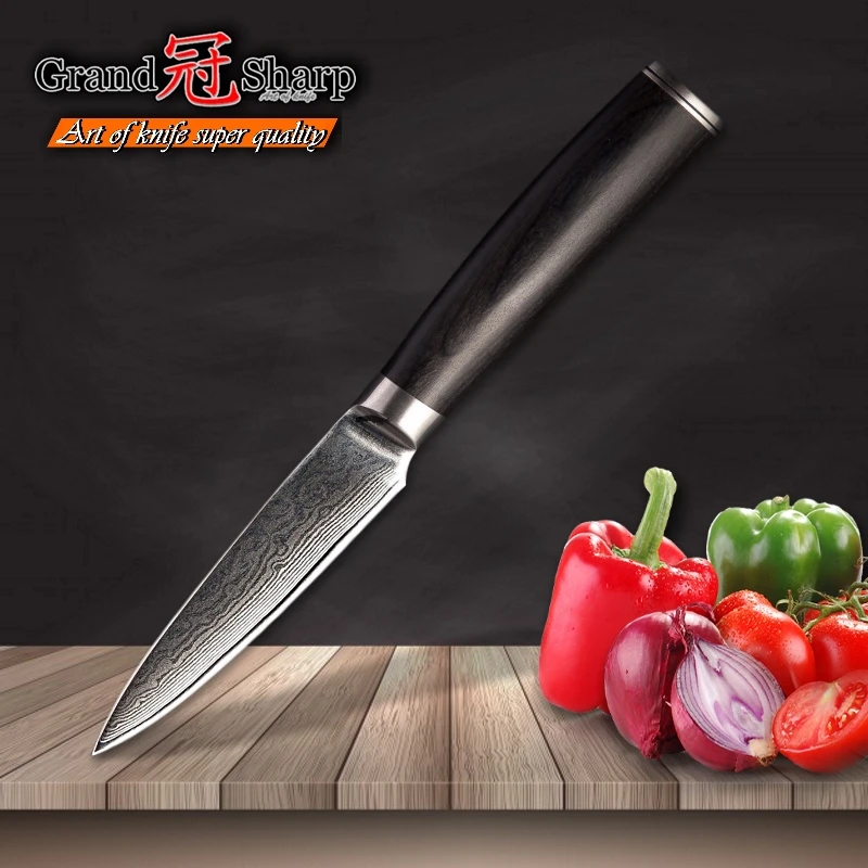 GRANDSHARP 3 5 дюймов нож для очистки овощей Высокое качество 67 слоев японский Дамаск