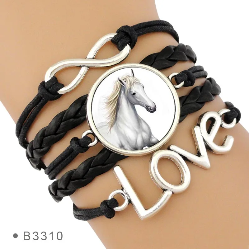 Дружба Любовь лошадь доктор Кентукки Дерби конный спорт Арабские лошади скачки вечерние подковы браслеты с надписью "Horses" для женщин - Окраска металла: B3310