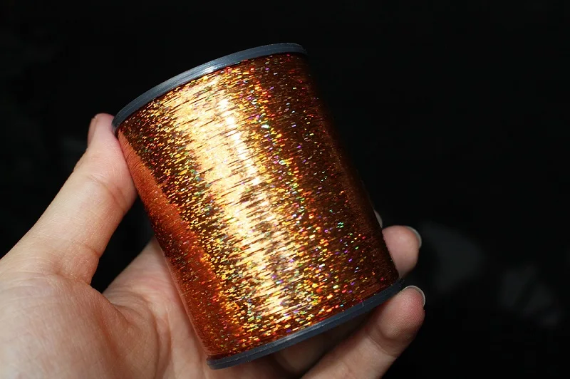 Tigofly 1 Катушка 7000 м 0,3 мм Flashabou Голографическая мишура Лазерная плоская майларовая мишура сверкающая Хрустальная вспышка форель материалы для завязывания мушек - Цвет: Copper