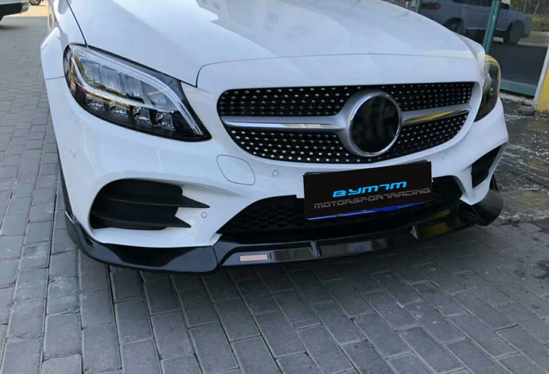 B Стиль PP материал бампер яркий черный передняя губа для BENZ C Класс W205 C180 C260 C300