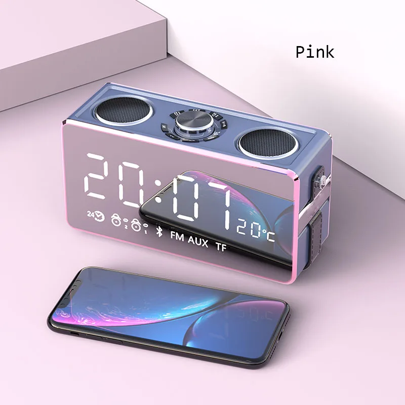 Современный беспроводной Bluetooth будильник цифровое FM радио Светодиодный дисплей