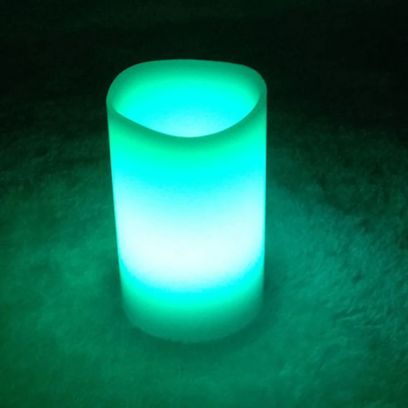 

Battery Operated Tea Light Flickering Decor LED Candles Gift Colors Changing Home Wedding Party Pillar Wax Remote Control