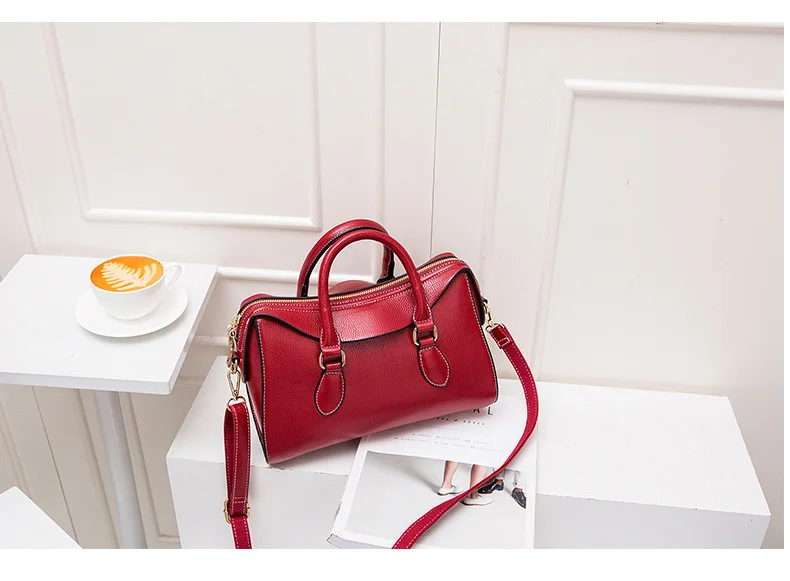 Women Pebbled Genuine Leather Handbag Women's Fashion Boston Shoulder bag Female Solid Tote Cowhide Crossbody Top-Handle Satchel (9)