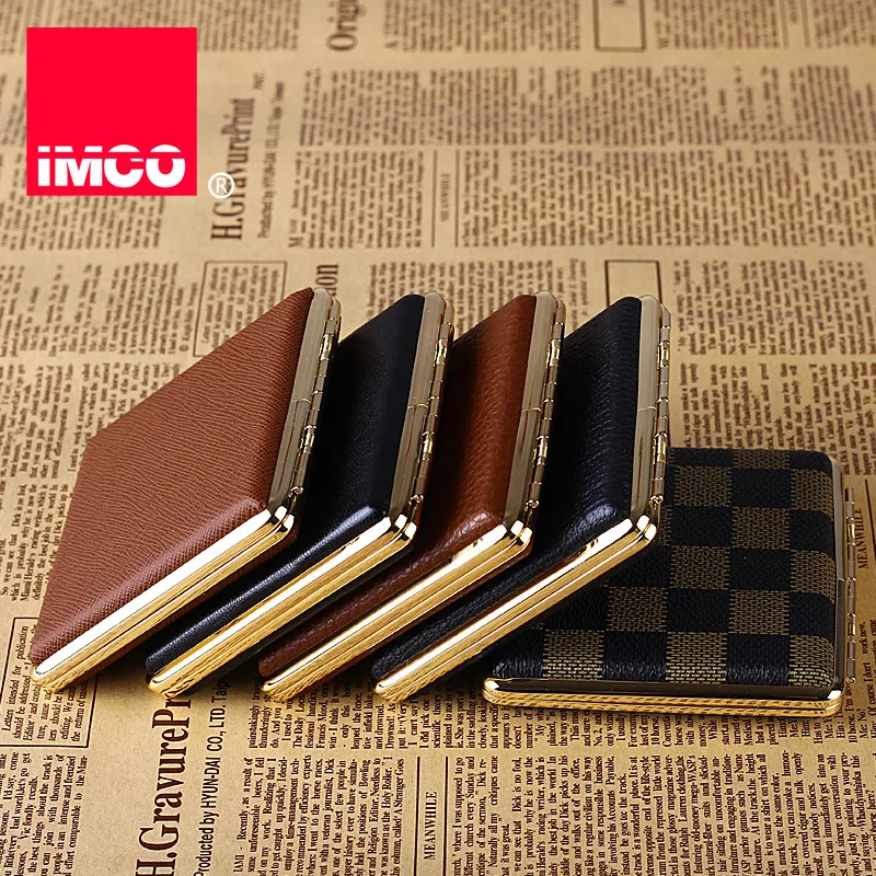 

IMCO Original Cigarette Case Cigar Box Genuine Leather Tobacco Holder Pocket Storage Container Smoking Cigarette Accessories