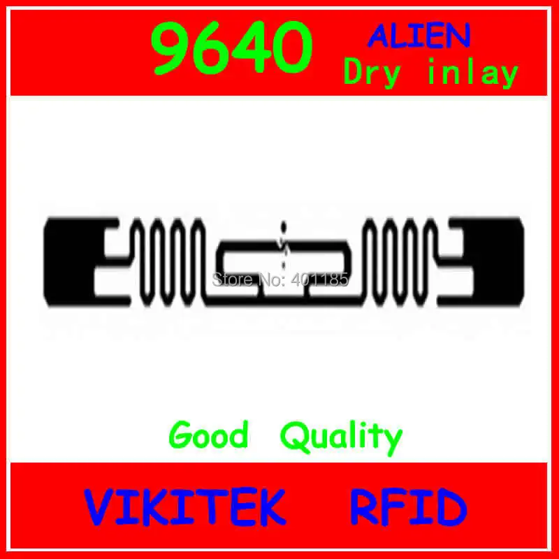 

Alien authoried 9640 UHF RFID dry inlay 860-960MHZ Higgs3 915M EPC C1G2 ISO18000-6C can be used to RFID tag and label