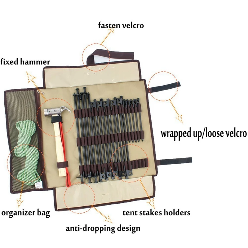 Портативная походная сумка для ногтей, сумка для инструментов, сумка для хранения палаток, молоток для ногтей, сумка для хранения