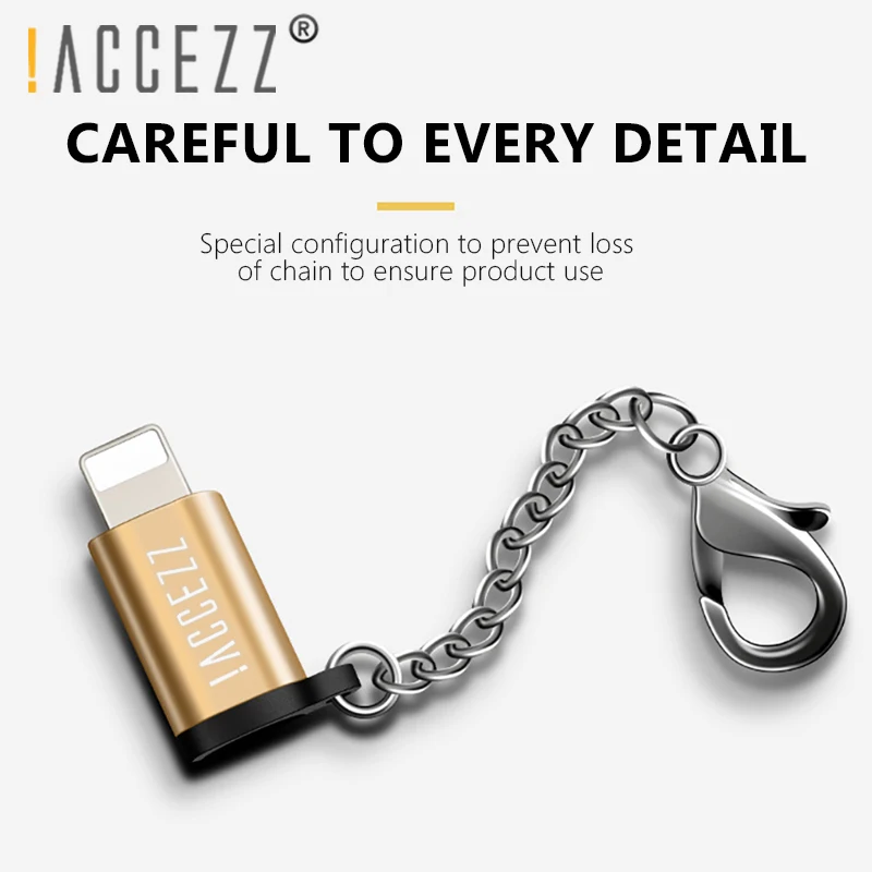 ! Адаптер ACCEZZ Micro USB для Lighting OTG iphone X 6S 7 8 Plus переходник зарядки и синхронизации