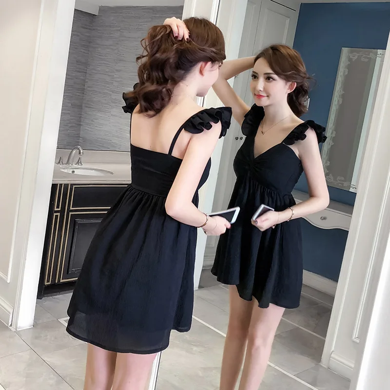 2018 NEW   Arrivals Women Summer Sexy night shop with high waist and back holiday sling dress Mini  Paty Dress Free shipping