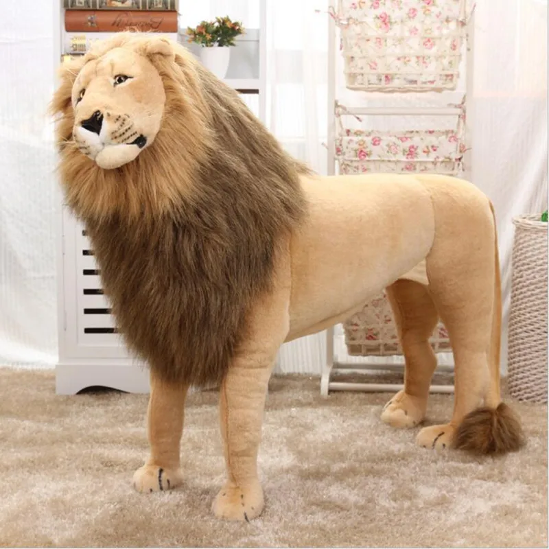 Nouvelle Grande Taille 85 cm Réel Vie Lion En Peluche En Peluche Jouets
