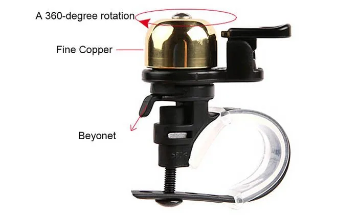 Easydo велосипедный Звонок чистая медь/пластик кольцо для велосипеда Рог открытый мини-велосипед колокол Cuernos Бузина Bicicleta