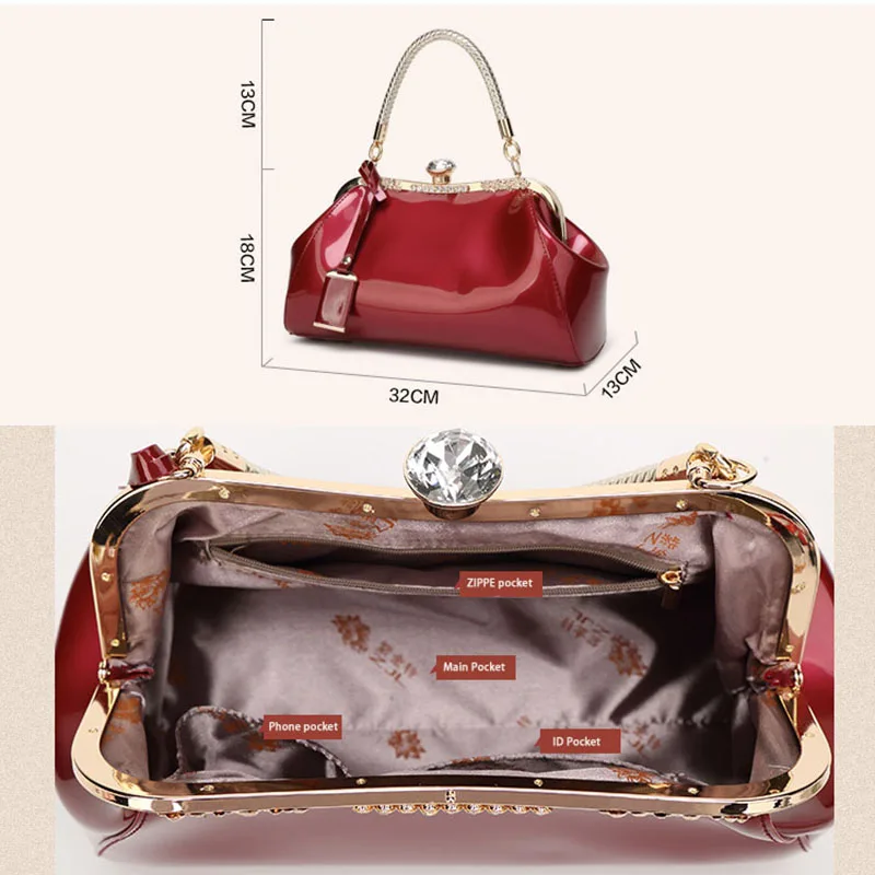 ZENBEFE Drop Shipping Evening Bags Patent Leather Women Handbags Fashion Women'S Shoulder Bags Ladies Clutchs Wedding Party Bags