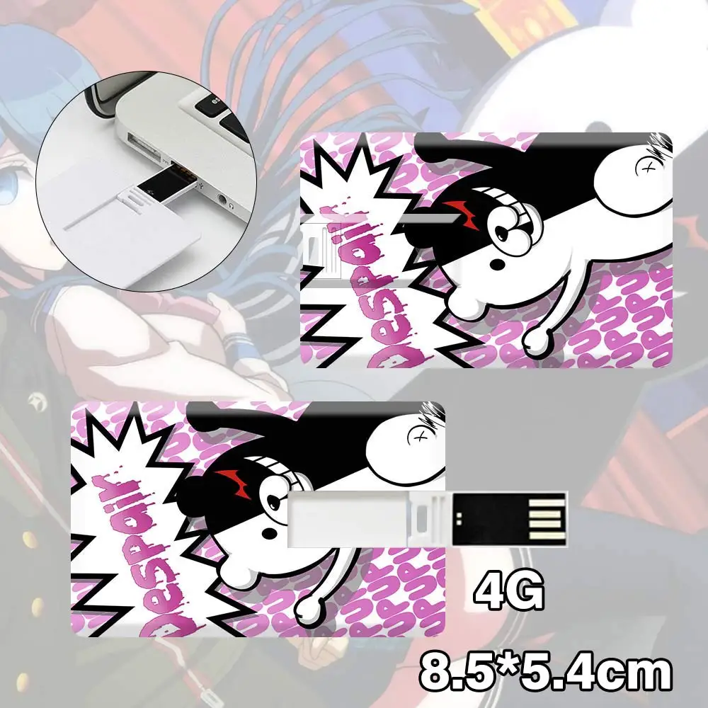Suncomics Monokuma 4 ГБ флеш-накопитель Кредитная карта Форма Водонепроницаемый USB Флешка