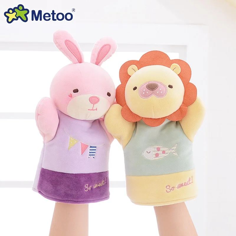 Плюшевые куклы Metoo на палец 25 см игрушка кролик Лев панда медведь детские игрушки
