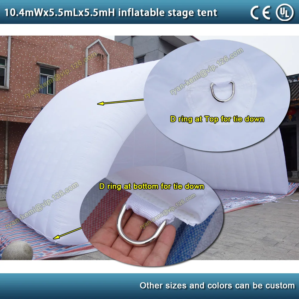 10.4mWx5.5mLx5.5mH giant inflatable stage tent inflatable tunnel tent cover marquee outdoor events Inflatable wedding tent 3