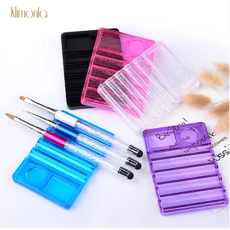 

1pcs Plastic Nail Art Pen Holder Double Use Nail Storage Box Pearl Pigment Polish Nail Display Stand Tools For Home Use
