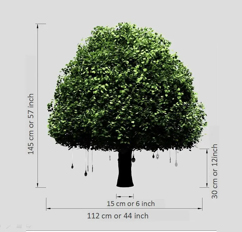 Production cost of sample Lote tree green leaves Height 1.45 meters