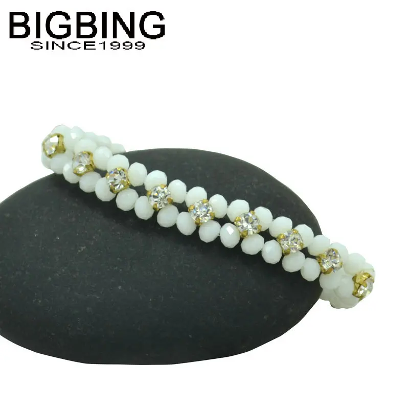 V017 BIGBING ювелирные изделия Модные 2 вида цветов хрустальные бусы браслет ручной