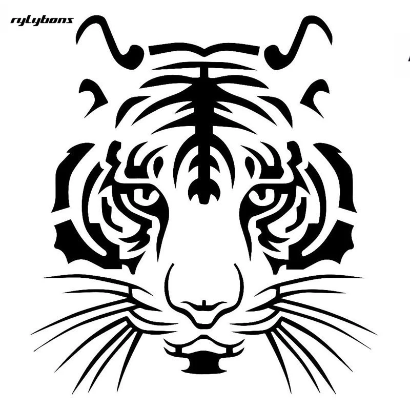 Rylybons brave tiger sticker for car body glass window wall smooth surface 11.5x12.6 cm half price for 2nd one|sticker for car|tiger stickers for carstiger sticker -