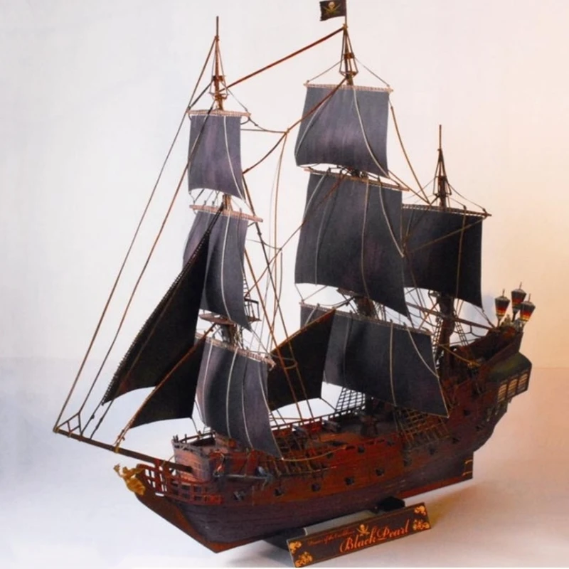 

Pirates Caribbean The Black Pearl Fun 3d Paper Diy Miniature Model Kits Puzzle Toys Children Educational Boy Splicing Science