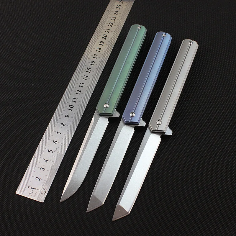 

High Quality Folding Pocket Knife CT4 Titanium Handle D2 Blade Outdoor Camping Hunting Knife Survival Tactical Knives EDC Tools