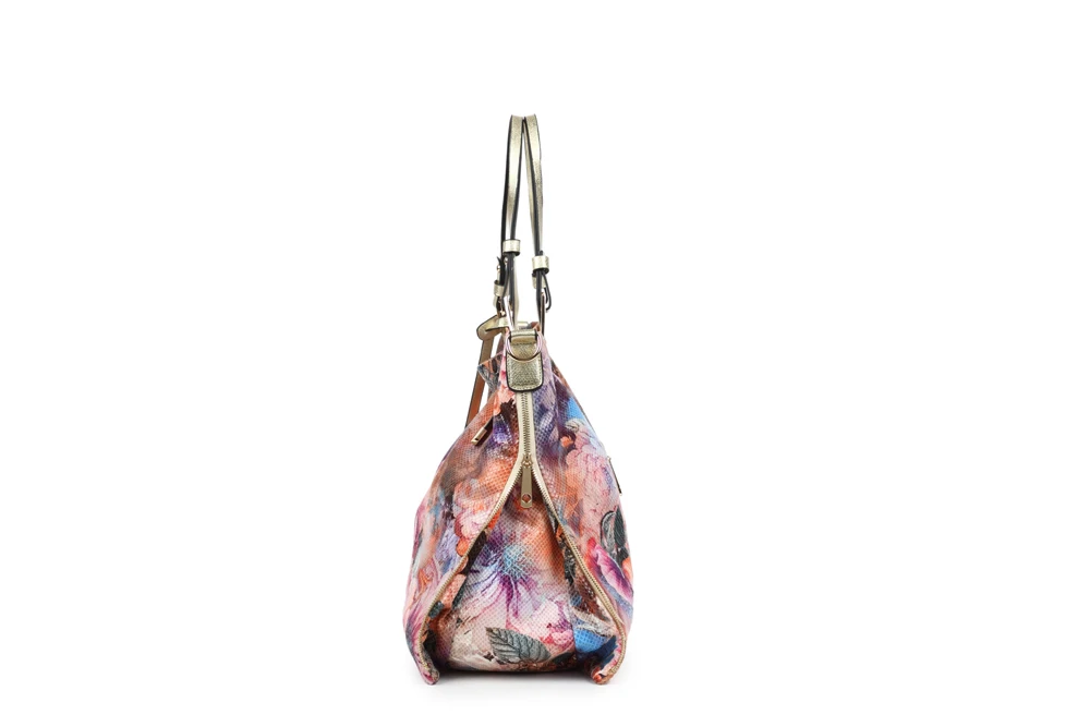 Arliwwi брендовая роскошная женская сумка на плечо с цветком пиона, большая емкость, блестящая Высококачественная Синтетическая кожаная сумка-мессенджер, новинка