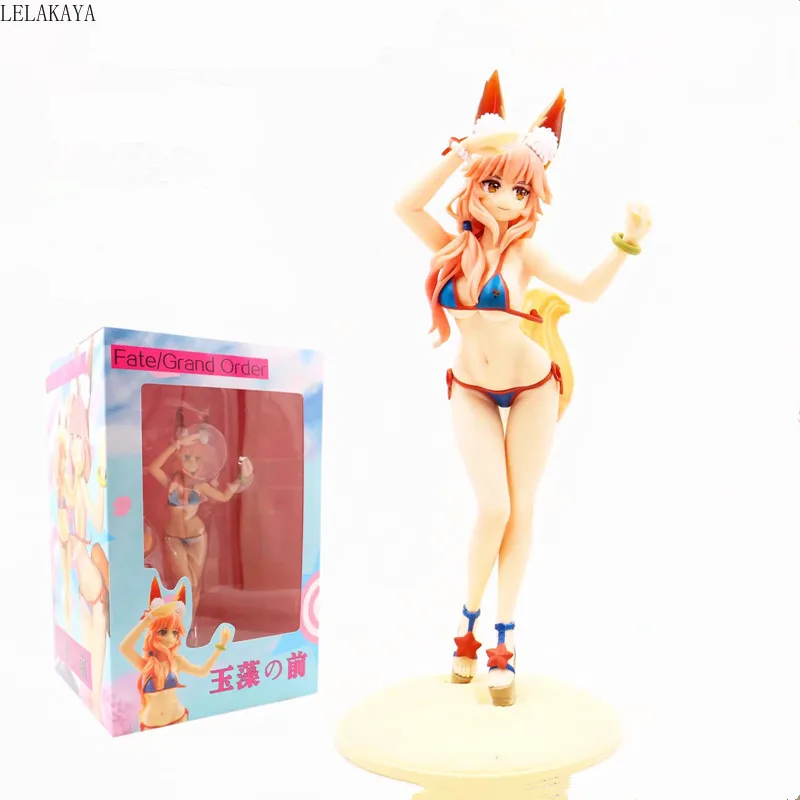 

26cm Sexy FGO Fate Grand Order Female Fox Tamamo No Mae Swimsuit Ver Model PVC Bikini Collection Anime Action Figure Brinquedos