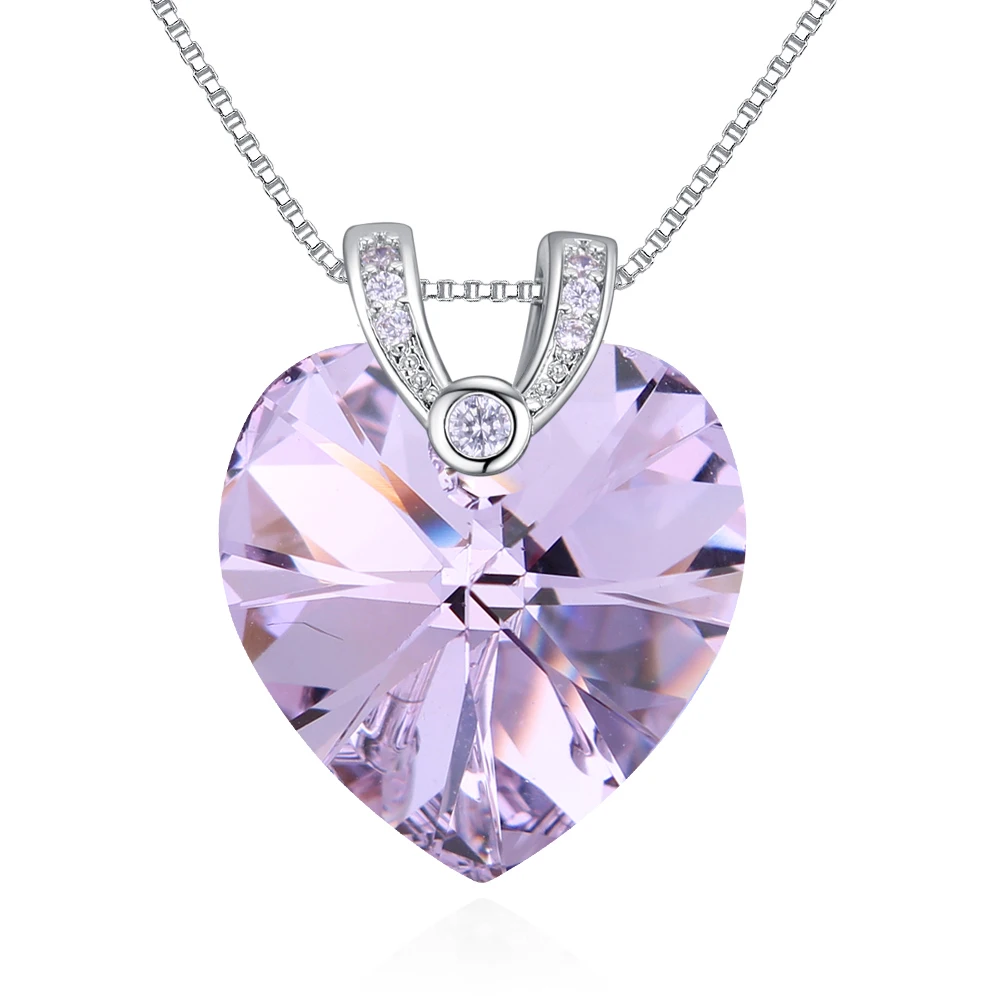 

BAFFIN New Design Heart Pendant Necklace Jewelry Gift For Women Silver Color Chain Collars Colorful Crystals From SWAROVSKI