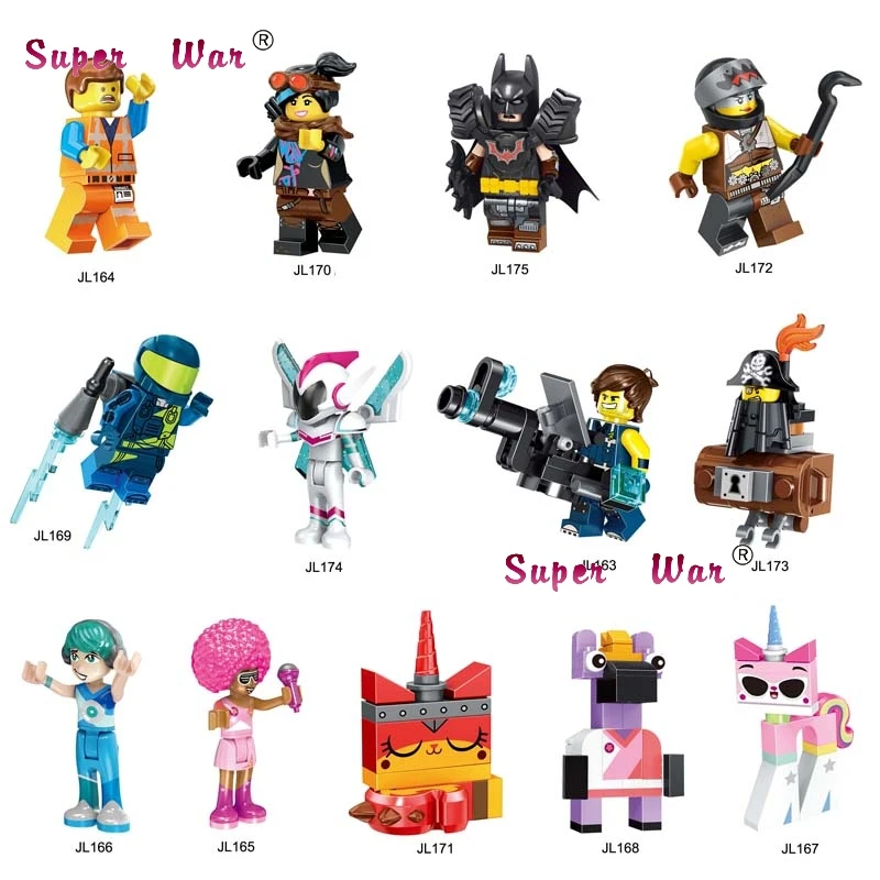 

50pcs Building Blocks Cartoon MOVIE 2 Series Emmet REX Ultrakatty Lucy Tire armor batman Melody for kids children toys