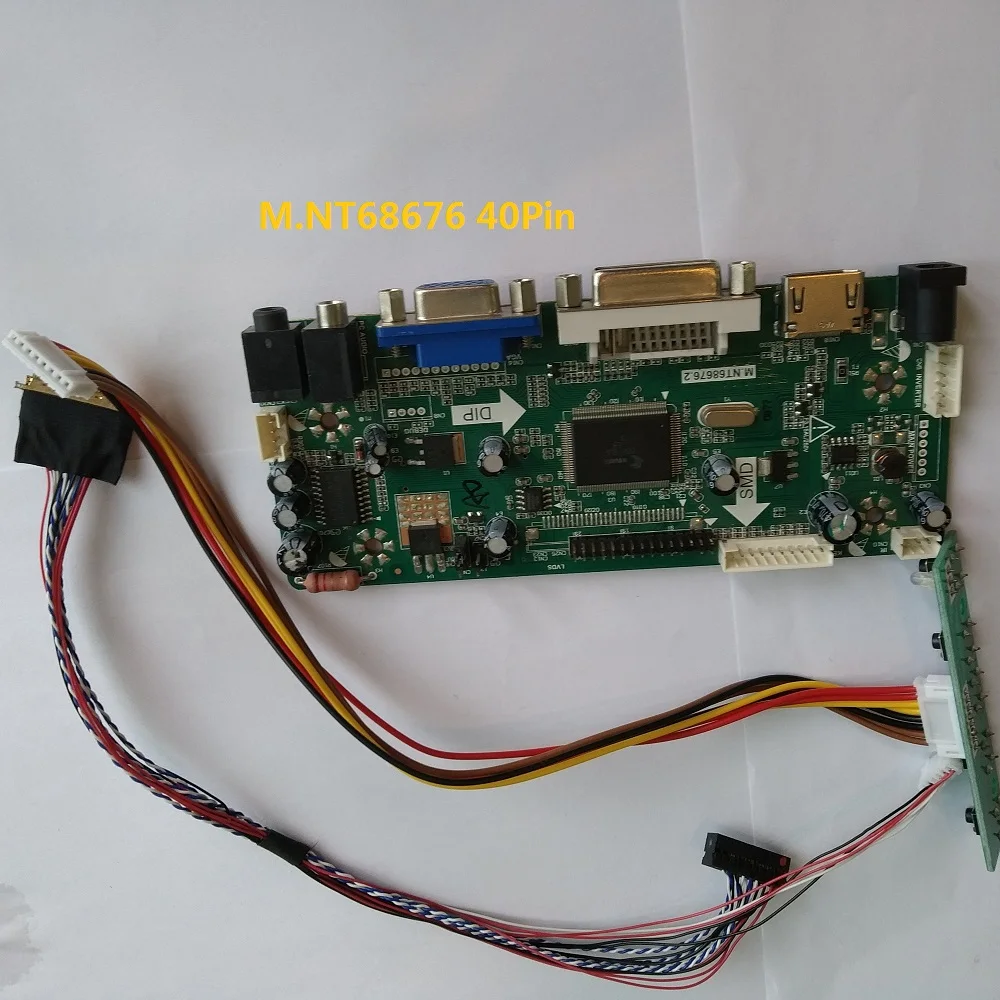 

Kit for LTN156AT15-C01 M.NT68676 40pin LED DIY 15.6" LG display 1366X768 DVI HDMI Monitor Panel LCD VGA Controller board