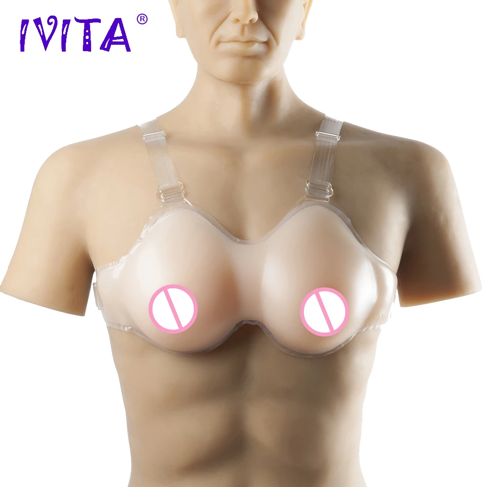 

IVITA 800g Realistic Silicone Breast Forms With Shoulder Straps Soft Silicon Huge Boobs For Crossdressing Fashion Cosplay
