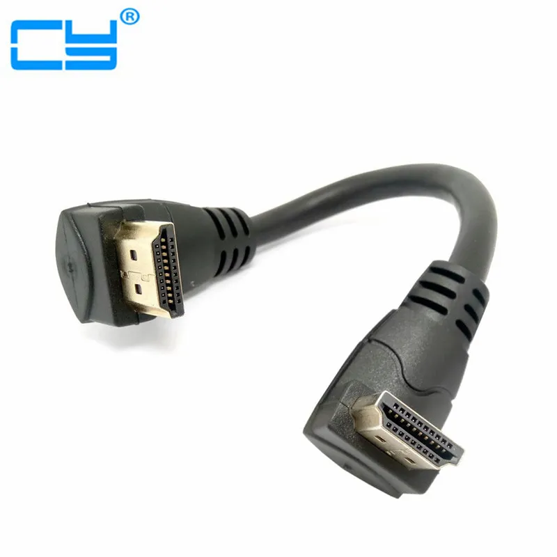 Высококачественный HDMI 2 0 4K 3D двойной под углом 90 градусов штекер-штекер HDTV кабель
