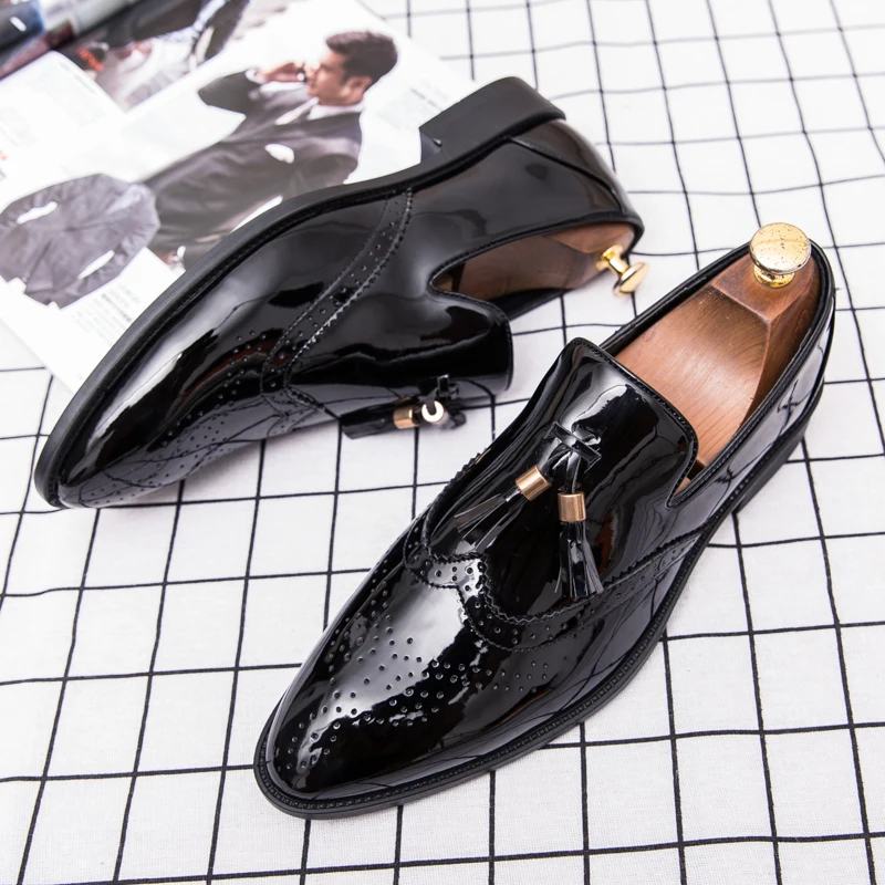 desinger genuine leather men shoes luxury brand tassel italian tassel