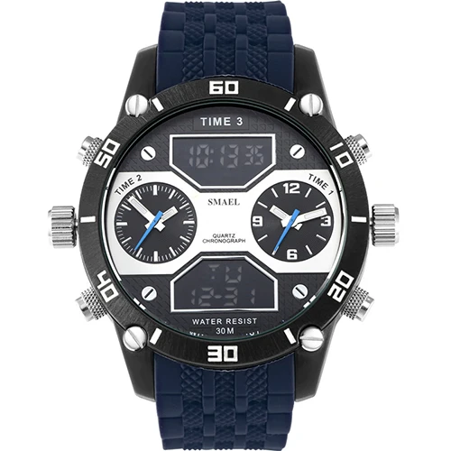 SMAEL Men Watches Military Three Time Display Military Watches IP Alloy Big Quartz Watches Army 1159 Casual Wristwatch Mens SMAEL Men Watches Military Three Time Display Military Watches IP Alloy Big Quartz Watches Army 1159 Casual Wristwatch Mens