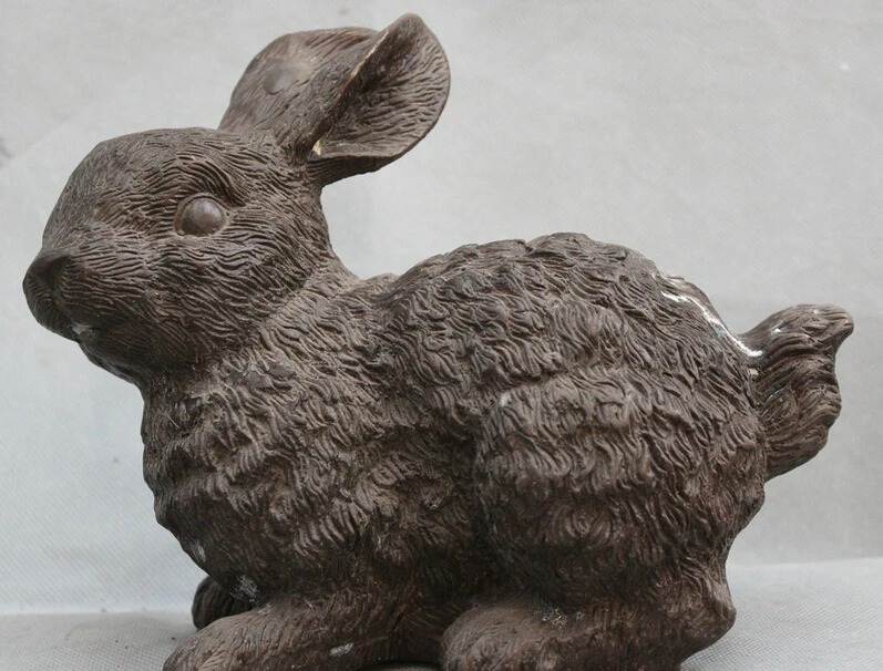 

USPS to USA S2065 China Chinese Fengshui Red Bronze Zodiac Year Animal Rabbit Statue Sculpture (B0413)