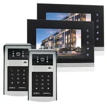 DIYSECUR 7 inch Touch Button Video Door Phone Intercom Doorbell IR Night Vision HD 300000 Pixels RFID Keypad Camera 2V2