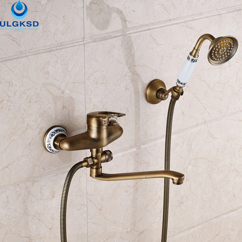 ULGKSD Wholesale and Retail Antique Brass 25cm Pipe Outlet Bathroom