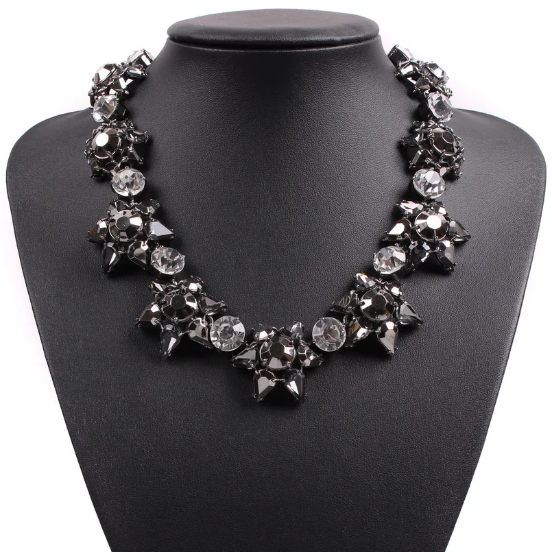 Jual Baru 2017 Kualitas Tinggi Hot Sale Mode J Kristal Kalung   Liontin Kostum Chunky Choker Kerah Perhiasan Pernyataan Untuk Wanita