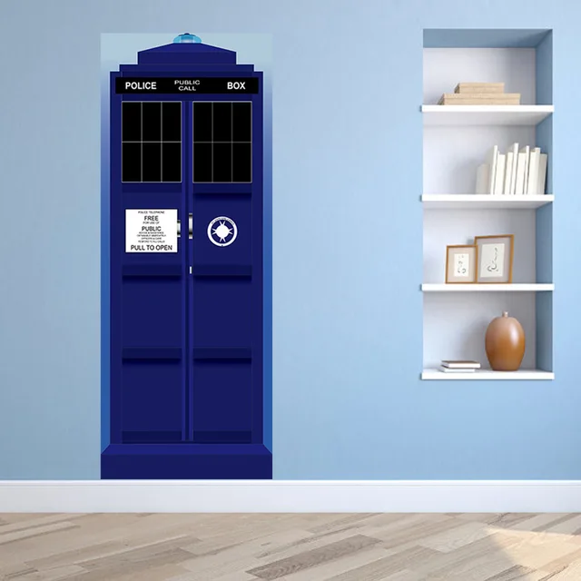 Creativo diy 3d adesivi per porte police box modello per camera da ... Creativo diy 3d adesivi per porte police box modello per camera da ...