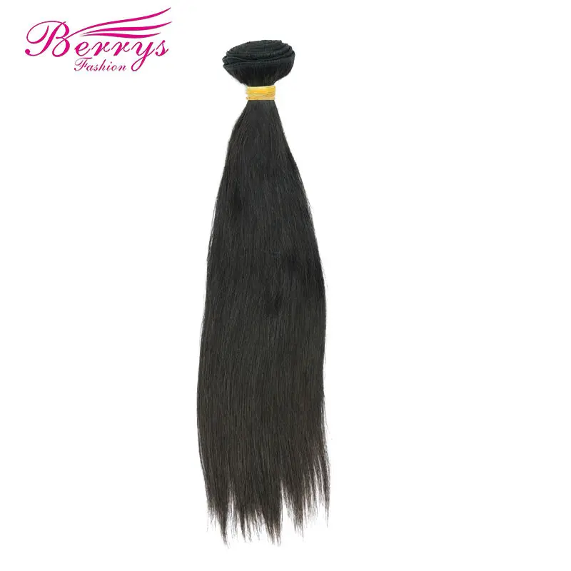 

[Berrys Fashion] Brazilian Hair Straight Nature Black Color 10-26inch 1pc/Lot Remy Hair 100% Human Hair Extensions Free Shipping