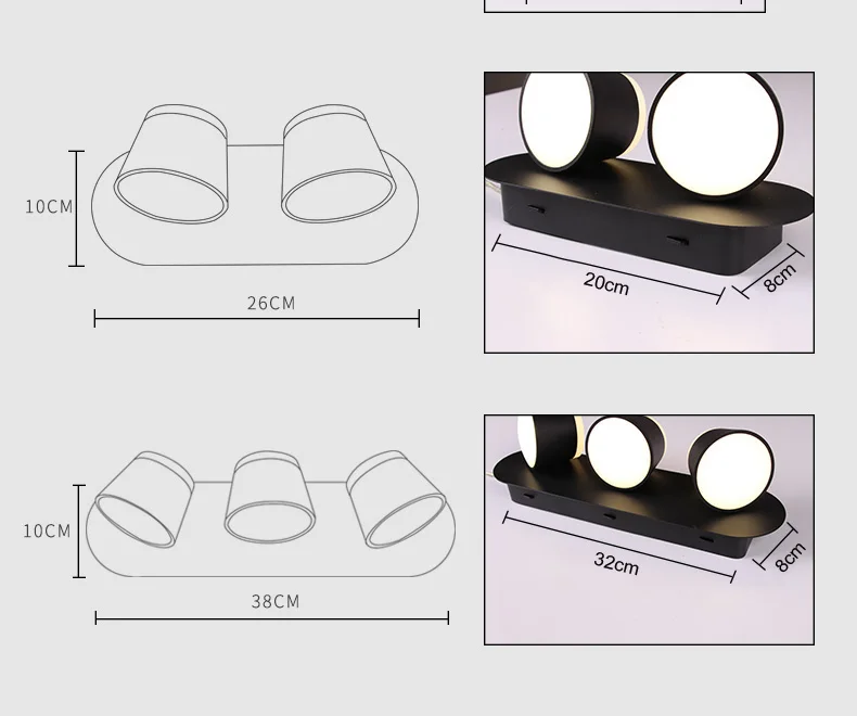 Lâmpada de Parede Luzes de Metal Interruptor de Toque Espelho do Banheiro Lâmpada de Leitura Modern Interior Ajustar Girar Regulável Quarto Luminárias Luminária 14 Modern Interior Ajustar Lâmpada De Parede Luzes