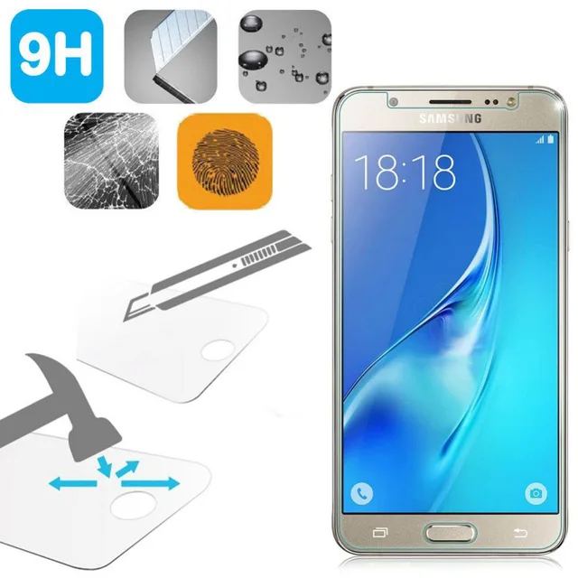 

HD Screen Protector For Samsung Galaxy J5 J7 J1 J3 2016 Note 4 3 5 2 Alpha Tempered Glass Protective Cover Film with Clean Tools